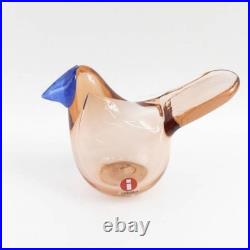 Iittala Birds by Toikka Sieppo Salmon Pink Glass Bird Nordic Finland Used Iittala Birds by Toikka Sieppo Salmon Pink Glass Bird Nordic Finland Used