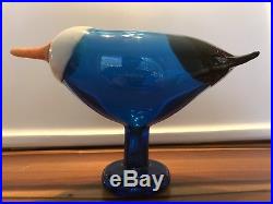 Iittala Blue Magpie Bird by Oiva Toikka Scandinavian Glass Design