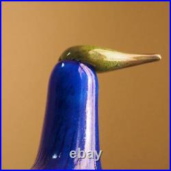 Iittala Finland 75th Anniv. Limited Figurine Glass Art Bird Blue Oiva 31 cm