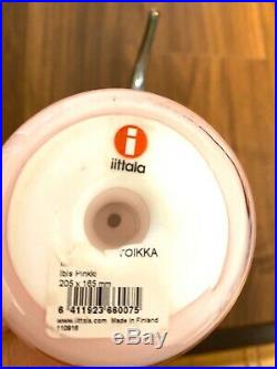 Iittala Finland OIVA TOIKKA Pink Glass Bird IBIS Figurine With Label & Signed