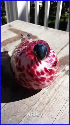 Iittala Finland Oiva Toikka Rosalinda Mouthblown Glass Bird, Signed New