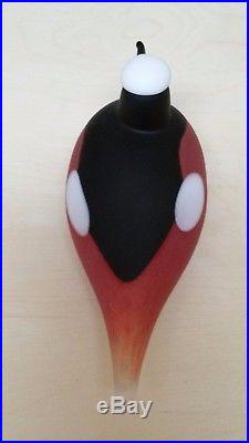 Iittala Finnish Red Black & White Bird with Matching Red Egg by Toikka Mouth Blo