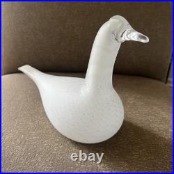 Iittala Frosted Glass Bird Swan Signed Designer Oiva Toikka, Nuutajarvi, Finland Iittala Frosted Glass Bird Swan Signed Designer Oiva Toikka, Nuutajarvi, Finland