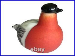 Iittala Glass Bird, Bullfinch, By Oiva Toikka, Signed