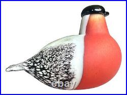 Iittala Glass Bird, Bullfinch, By Oiva Toikka, Signed