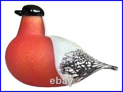 Iittala Glass Bird, Bullfinch, By Oiva Toikka, Signed