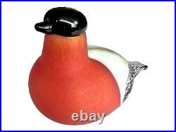 Iittala Glass Bird, Bullfinch, By Oiva Toikka, Signed