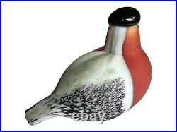 Iittala Glass Bird, Bullfinch, By Oiva Toikka, Signed