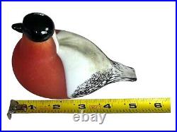 Iittala Glass Bird, Bullfinch, By Oiva Toikka, Signed