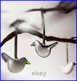Iittala Glass Bird Ornament White 3 Set Oiva Toikka JAPAN NEW
