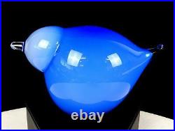 Iittala Glass Oiva Toikka Signed Limited Edition Blue Stint 4 5/8 Bird 2008