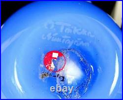 Iittala Glass Oiva Toikka Signed Limited Edition Blue Stint 4 5/8 Bird 2008