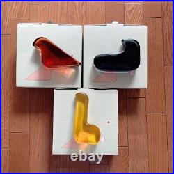 Iittala Mina Perhonen Glass Bird Figurine 2020 Gray Lemon Seville Orange Set