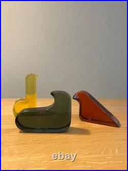 Iittala Mina Perhonen Seville Orange Grey Lemon Glass Bird Figurine Figure Ornam Iittala Mina Perhonen Seville Orange Grey Lemon Glass Bird Figurine Figure Ornam