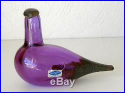 Iittala OIVA TOIKKA Art Glass Bird March Duck Suosorsa Excellent Condition
