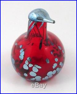 Iittala OivaToikka Ruby Red Bird with Original Box Scandinavian Art Glass #2