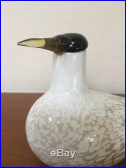 Iittala Oiva Toika Nuutajarvi Art Glass Bird Willow Grouse Male/Female PAIR 2001