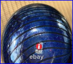 Iittala Oiva Toikka Art Glass Bird Pheasant Signed Blue Silver Black Multicolor