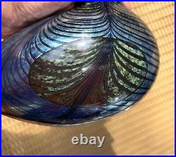 Iittala Oiva Toikka Art Glass Bird Pheasant Signed Blue Silver Black Multicolor