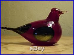 Iittala Oiva Toikka Art Glass Sculpture Bird Scarlet Tanager Modernist Audubon