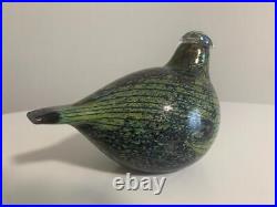 Iittala Oiva Toikka Bird Green Nuutajarvi 1980s Vintage Glass Figurine Signed Iittala Oiva Toikka Bird Green Nuutajarvi 1980s Vintage Glass Figurine Signed