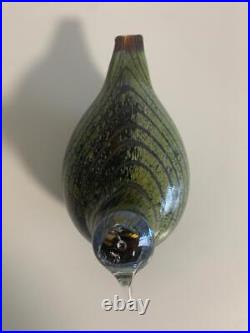 Iittala Oiva Toikka Bird Green Nuutajarvi 1980s Vintage Glass Figurine Signed Iittala Oiva Toikka Bird Green Nuutajarvi 1980s Vintage Glass Figurine Signed