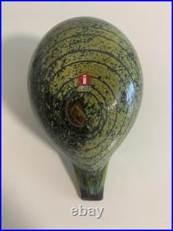 Iittala Oiva Toikka Bird Green Nuutajarvi 1980s Vintage Glass Figurine Signed Iittala Oiva Toikka Bird Green Nuutajarvi 1980s Vintage Glass Figurine Signed