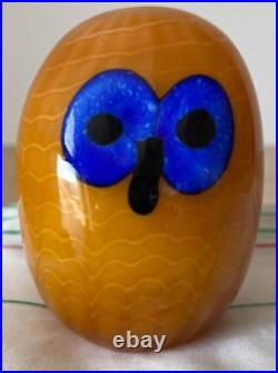 Iittala Oiva Toikka Bird Northern Owl Yellow Figurine Glass Art Finland Scope