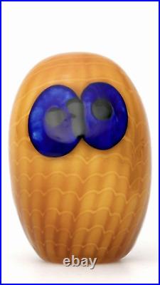 Iittala Oiva Toikka Bird Northern Owl Yellow Figurine Glass Art Scope Figurines