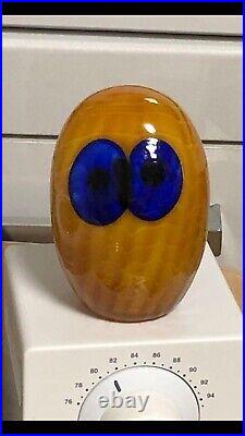 Iittala Oiva Toikka Bird Northern Owl Yellow Glass Art Scope ornament Figurine