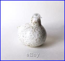 Iittala Oiva Toikka Blown Glass Bird Figurine Gray Willow Grouse Sculpture AS IS