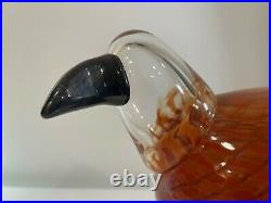 Iittala Oiva Toikka CMOG Orange Baby Eagle Glass Bird One of a Kind