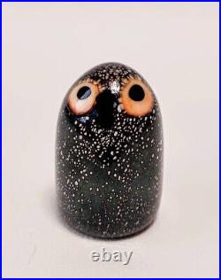 Iittala Oiva Toikka Glass Bird Black Owl Finland Figurine Art LikeNew with Box
