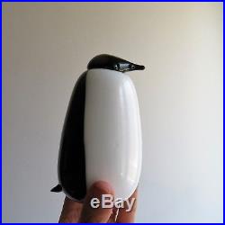 Iittala Oiva Toikka Glass Bird Penguin Ping Mint Signed with Sticker Rare Signed