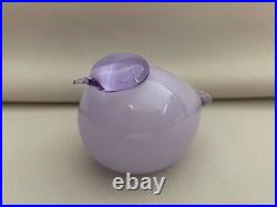 Iittala Oiva Toikka Kuukunen Art Glass Lilac Purple Puffball Bird