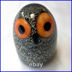Iittala Oiva Toikka Little Barn Owl Bird Figurine Un-lead Glass Brown #174-2