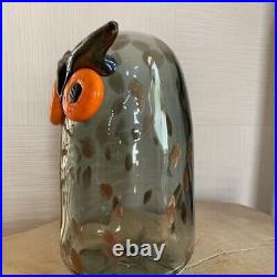 Iittala Oiva Toikka Long Eared Owl Bird Figurine Un-lead Glass Brown #174-3