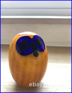 Iittala Oiva Toikka Northern Owl Bird Yellow Glass Figurine Finland Art Scope