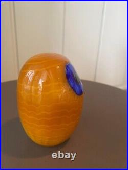 Iittala Oiva Toikka Northern Owl Bird Yellow Glass Figurine Finland Art Scope Jp