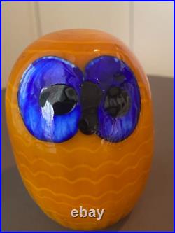 Iittala Oiva Toikka Northern Owl Bird Yellow Glass Figurine Finland Rare Item Iittala Oiva Toikka Northern Owl Bird Yellow Glass Figurine Finland Rare Item