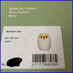 Iittala Oiva Toikka Northern Owl White Scope Used Boxed Figurine Glass Finland