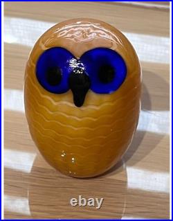 Iittala Oiva Toikka Northern Owl Yellow Blue Scope Figurine with BOX Unused NEW