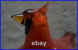 Iittala Oiva Toikka Nuutajarvi Art Glass Red Cardinal 2004