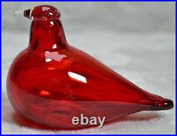 Iittala Oiva Toikka Nuutajarvi Art Glass Red Little Tern 1996