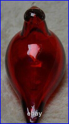 Iittala Oiva Toikka Nuutajarvi Art Glass Red Little Tern 1996