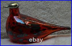 Iittala Oiva Toikka Nuutajarvi Art Glass Ruby Bird 1996