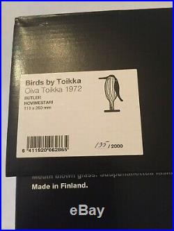 Iittala Oiva Toikka Nuutajärvi Finland RARE BIRDS Numbered135/2000 SIZE110x260mm