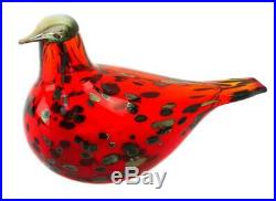 Iittala Oiva Toikka Nuutajärvi Glass Ruby Red Bird Made In Finland Rare