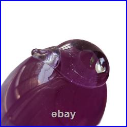 Iittala Oiva Toikka Nuutajarvi Penguin Bird Figurine Glass Amethyst 174-4 purple