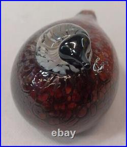 Iittala Oiva Toikka Nuutajarvi Rosy Finch Glass Bird Signed RARE